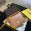 Fendi Leather FF Baguette Mini Shoulder Bag Brown 2020