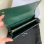 Celine Large Flap Wallet in Grained Calfskin Green