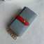 Celine Bicolour Strap Key Case Dusty Blue/Red