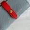 Celine Bicolour Strap Key Case Dusty Blue/Red