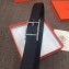 Hermes Width 3.2cm Quentin Reversible Belt Leather Black