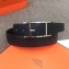 Hermes Width 3.2cm Quentin Reversible Belt Leather Black