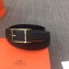 Hermes Width 3.2cm Quentin Reversible Belt Leather Coffee