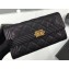 Chanel Grained Calfskin Boy Long Flap Wallet A80286 Black/Gold