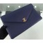 Chanel Chevron Envelope Flap Clutch Bag Navy Blue