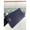 Chanel Chevron Envelope Flap Clutch Bag Navy Blue