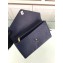 Chanel Chevron Envelope Flap Clutch Bag Navy Blue