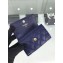 Chanel Grained Calfskin Boy Flap Card Holder A80603 Navy Blue/Gold