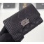 Chanel Grained Calfskin Boy Flap Card Holder A80603 Black/Silver