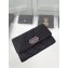 Chanel Grained Calfskin Boy Flap Card Holder A80603 Black/Silver