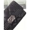 Chanel Grained Calfskin Boy Flap Card Holder A80603 Black/Silver