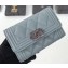 Chanel Grained Calfskin Boy Flap Card Holder A80603 Gray/Silver