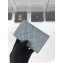 Chanel Grained Calfskin Boy Flap Card Holder A80603 Gray/Silver