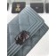 Chanel Grained Calfskin Boy Flap Card Holder A80603 Gray/Silver