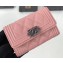 Chanel Grained Calfskin Boy Flap Card Holder A80603 Pink/Silver