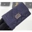 Chanel Grained Calfskin Boy Flap Card Holder A80603 Navy Blue/Silver