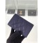 Chanel Grained Calfskin Boy Flap Card Holder A80603 Navy Blue/Silver