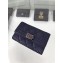 Chanel Grained Calfskin Boy Flap Card Holder A80603 Navy Blue/Silver