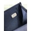 Chanel Grained Calfskin Boy Flap Card Holder A80603 Navy Blue/Silver