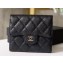 Chanel Classic Small Flap Wallet 31528 AP0231 Grained Calfskin Black/Silver