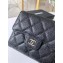 Chanel Classic Small Flap Wallet 31528 AP0231 Grained Calfskin Black/Silver
