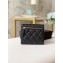Chanel Classic Small Flap Wallet 31528 AP0231 Grained Calfskin Black/Silver