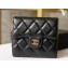 Chanel Classic Small Flap Wallet 31528 AP0231 Lambskin Black/Gold