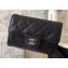 Chanel Classic Small Card Holder AP0214 Grained Calfskin Black/Silver