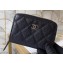 Chanel Classic Small Zipped Coin Purse 69272 Grained Calfskin Black/Silver