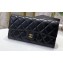 Chanel Classic Long Flap Wallet 30077 Lambskin Black/Gold