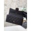Chanel Classic Long Flap Wallet 30077 Grained Calfskin Black/Gold