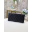 Chanel Classic Long Flap Wallet 30077 Grained Calfskin Black/Gold