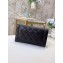 Chanel Classic Long Flap Wallet A31506 Grained Calfskin Black