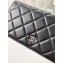 Chanel Classic Long Bi-fold Wallet 31566 Lambskin Black