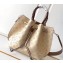 Louis Vuitton Mahina Leather Girolata Drawstring Bucket Bag with Braided Top handles M53915 Beige