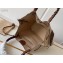 Louis Vuitton Mahina Leather Girolata Drawstring Bucket Bag with Braided Top handles M53915 Beige