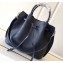 Louis Vuitton Mahina Leather Girolata Drawstring Bucket Bag Navy Blue