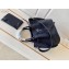 Louis Vuitton Mahina Leather Girolata Drawstring Bucket Bag Navy Blue