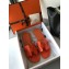 Hermes Oran Flat Slipper Sandals in Patent Calfskin Orange