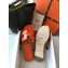 Hermes Oran Flat Slipper Sandals in Patent Calfskin Orange