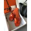 Hermes Oran Flat Slipper Sandals in Patent Calfskin Orange
