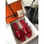 Hermes Oran Flat Slipper Sandals in Patent Calfskin Red