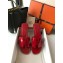 Hermes Oran Flat Slipper Sandals in Patent Calfskin Red