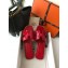 Hermes Oran Flat Slipper Sandals in Patent Calfskin Red