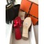 Hermes Oran Flat Slipper Sandals in Patent Calfskin Red