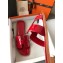 Hermes Oran Flat Slipper Sandals in Patent Calfskin Red