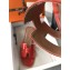 Hermes Oran Flat Slipper Sandals in Patent Calfskin Red/Coffee