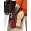 Hermes Oran Flat Slipper Sandals in Patent Calfskin Burgundy/Purple