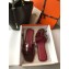 Hermes Oran Flat Slipper Sandals in Patent Calfskin Burgundy/Purple