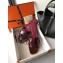 Hermes Oran Flat Slipper Sandals in Patent Calfskin Burgundy/Purple
